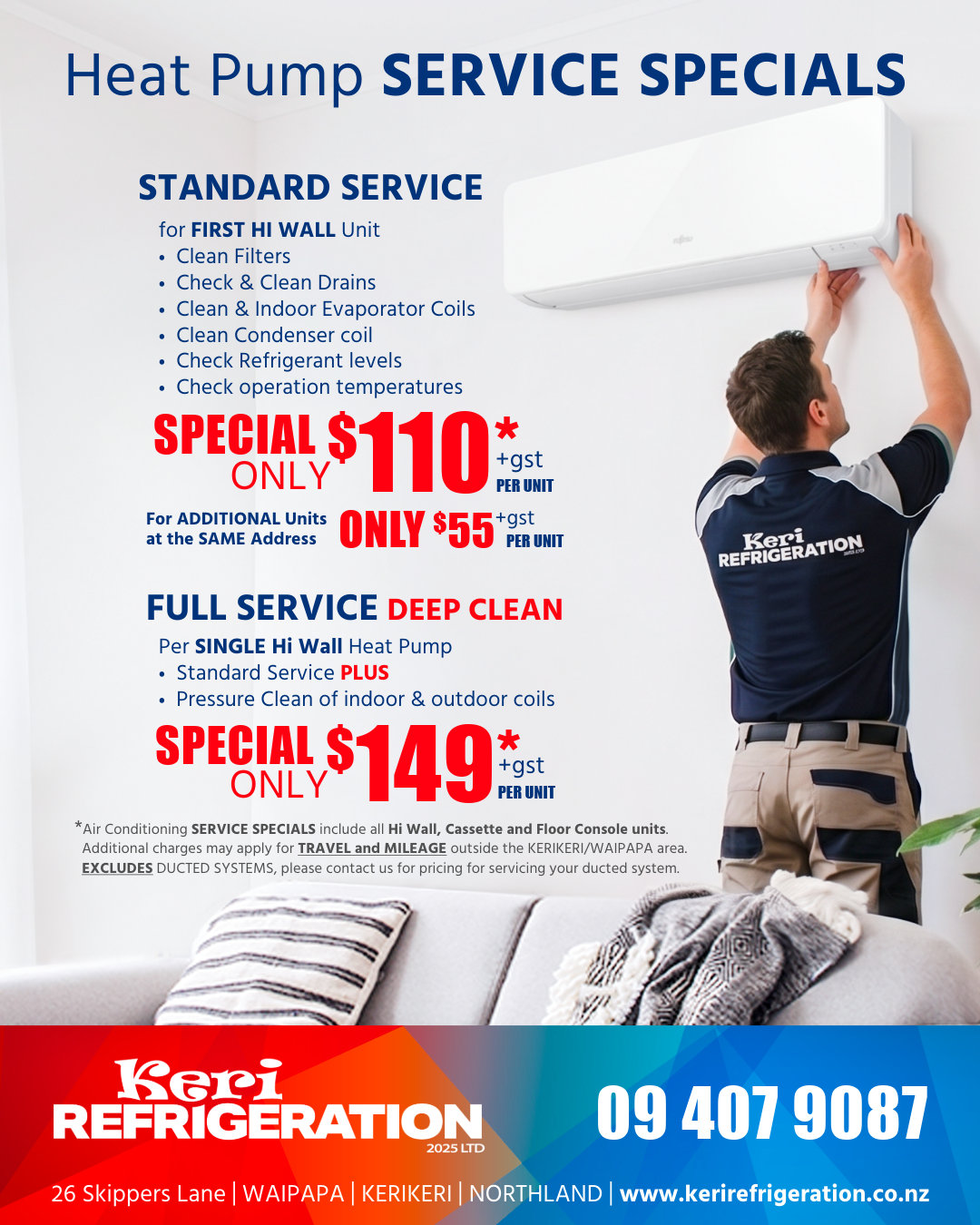 Keri Refrigeration Heat Pump Service Specials