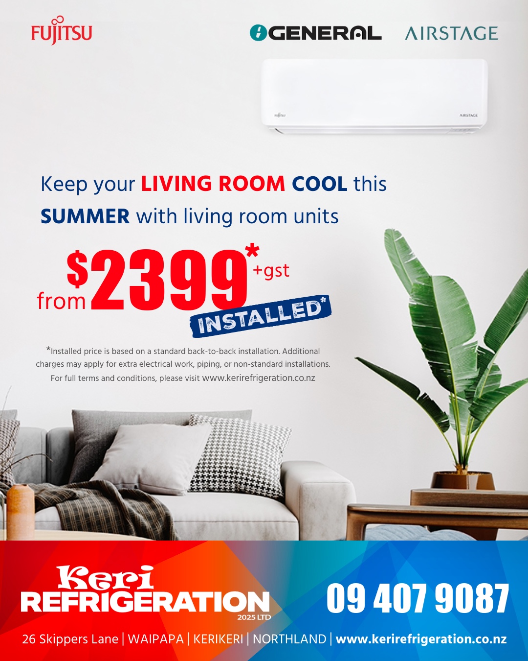 Keri Refrigeration Living room heat pump air conditioning special 1080x1350